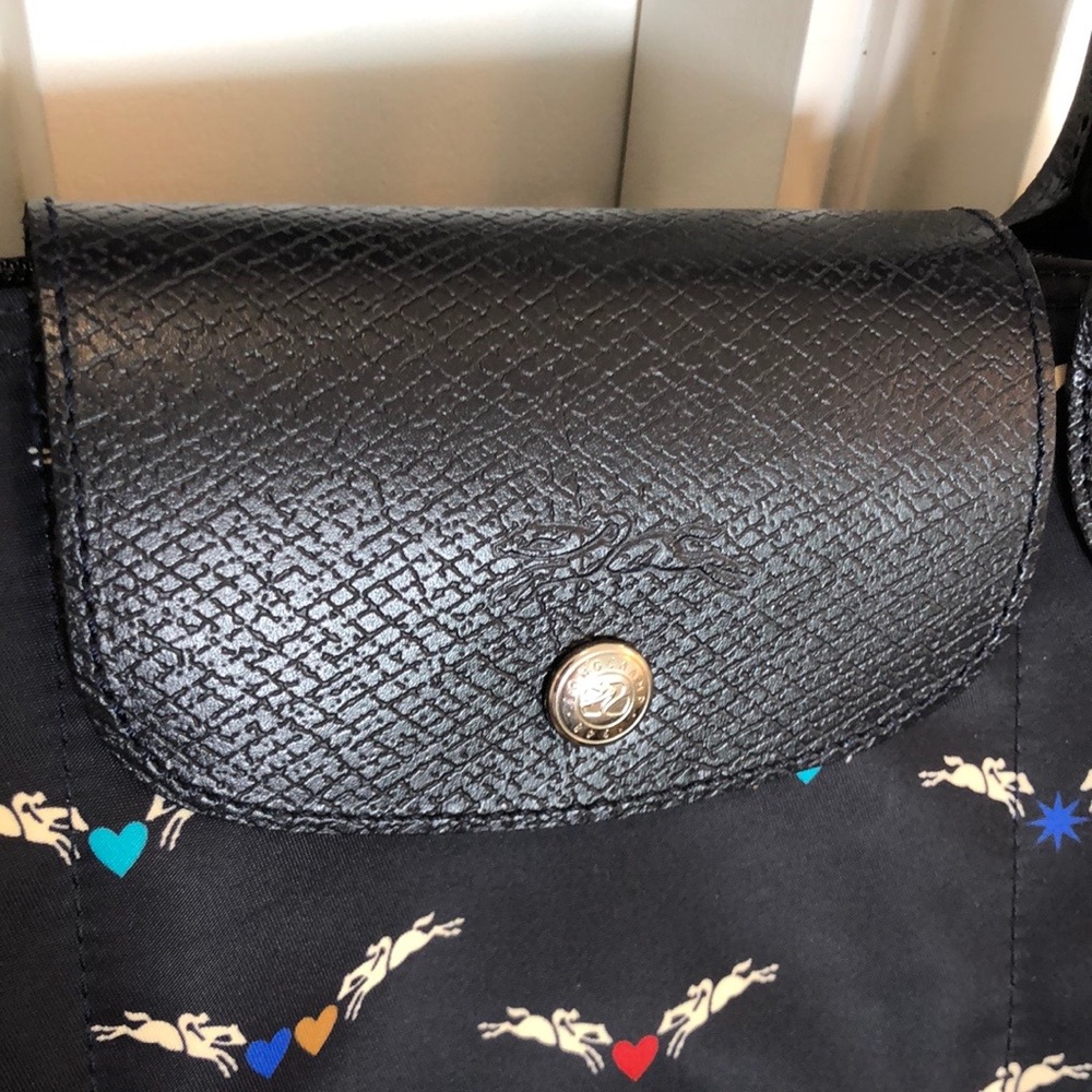 Longchamp Le Pliage blue multicolor print - Picture 2 of 9